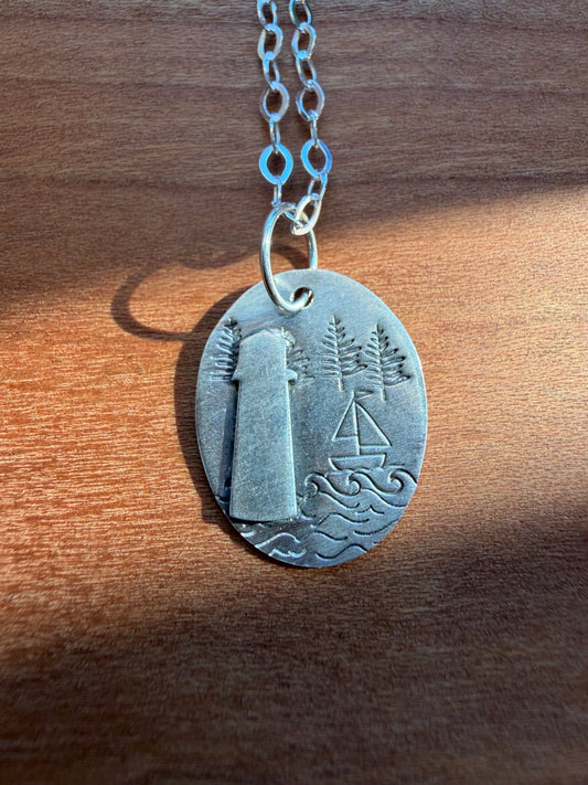 Lighthouse Stamped Necklace