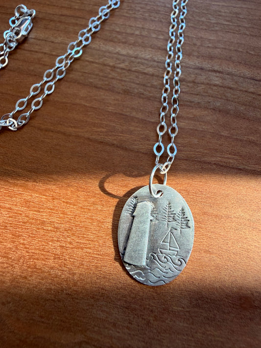 Lighthouse Stamped Necklace