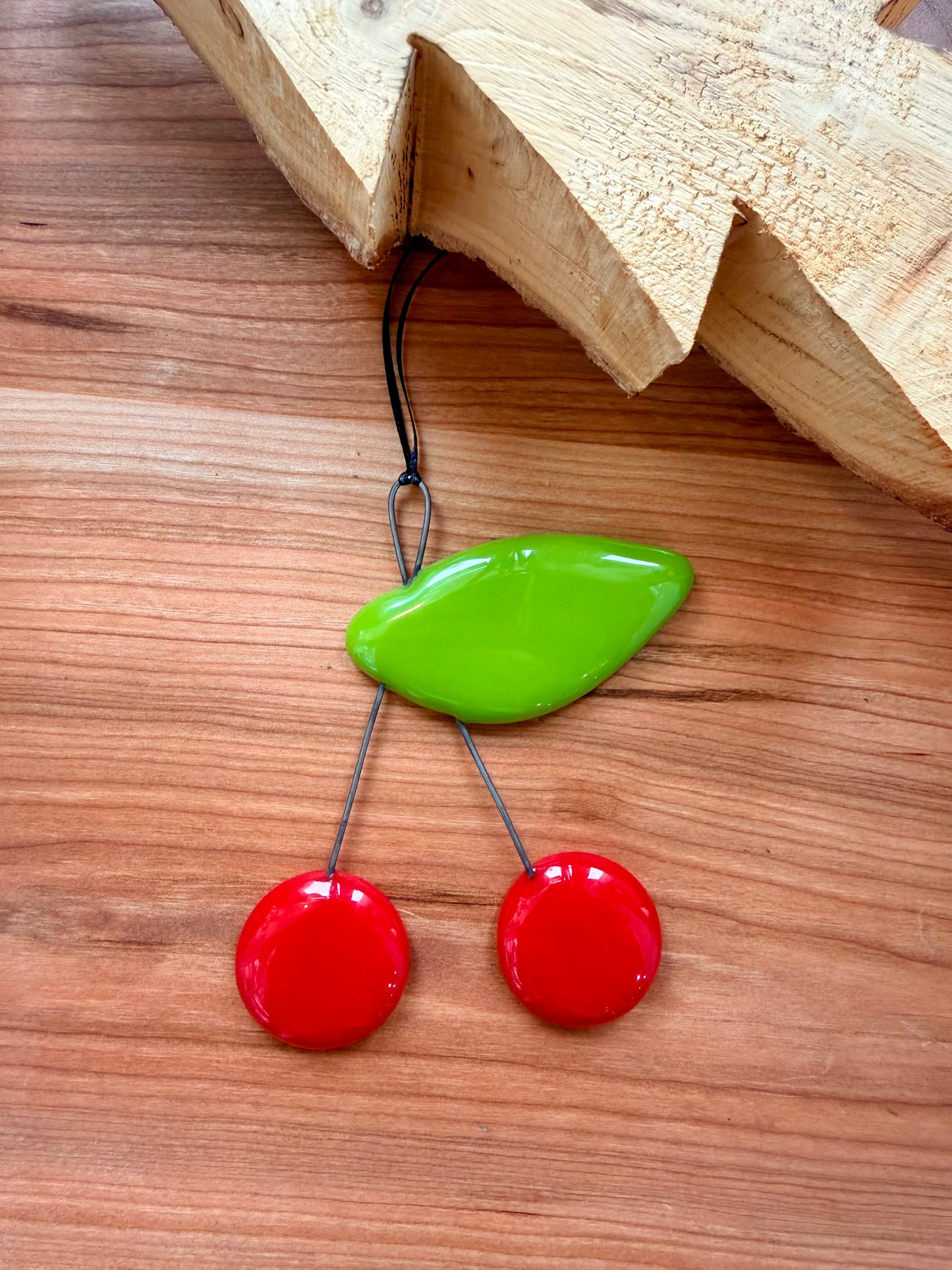 Cherry Fused Glass Ornament