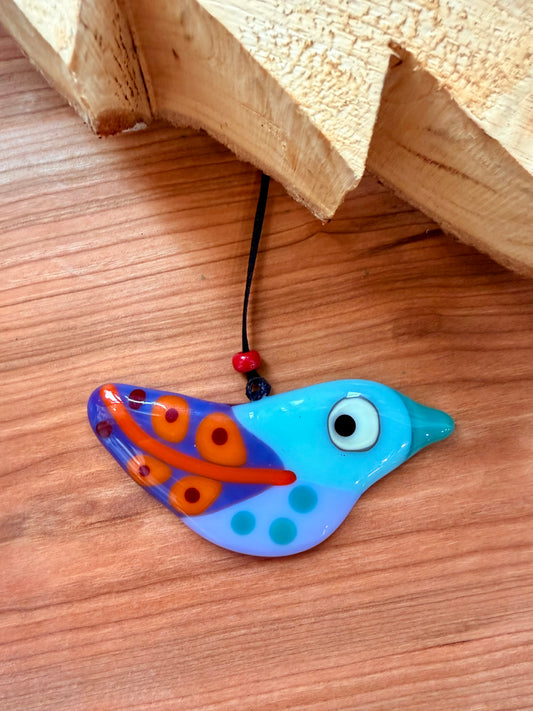 Small Bird Fused Glass Ornament - Various Styles