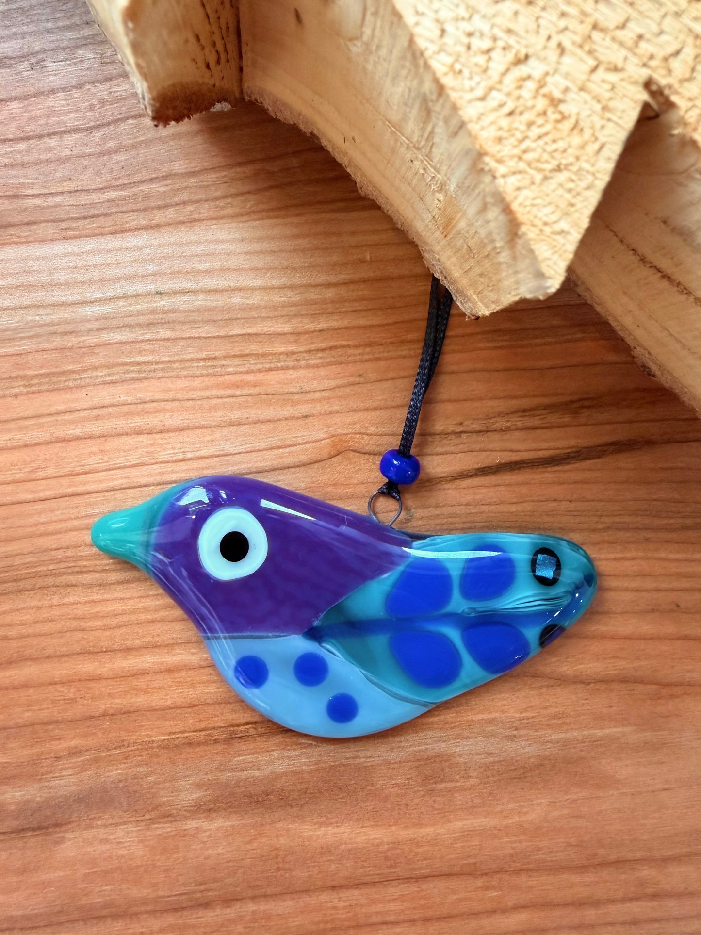 Small Bird Fused Glass Ornament - Various Styles