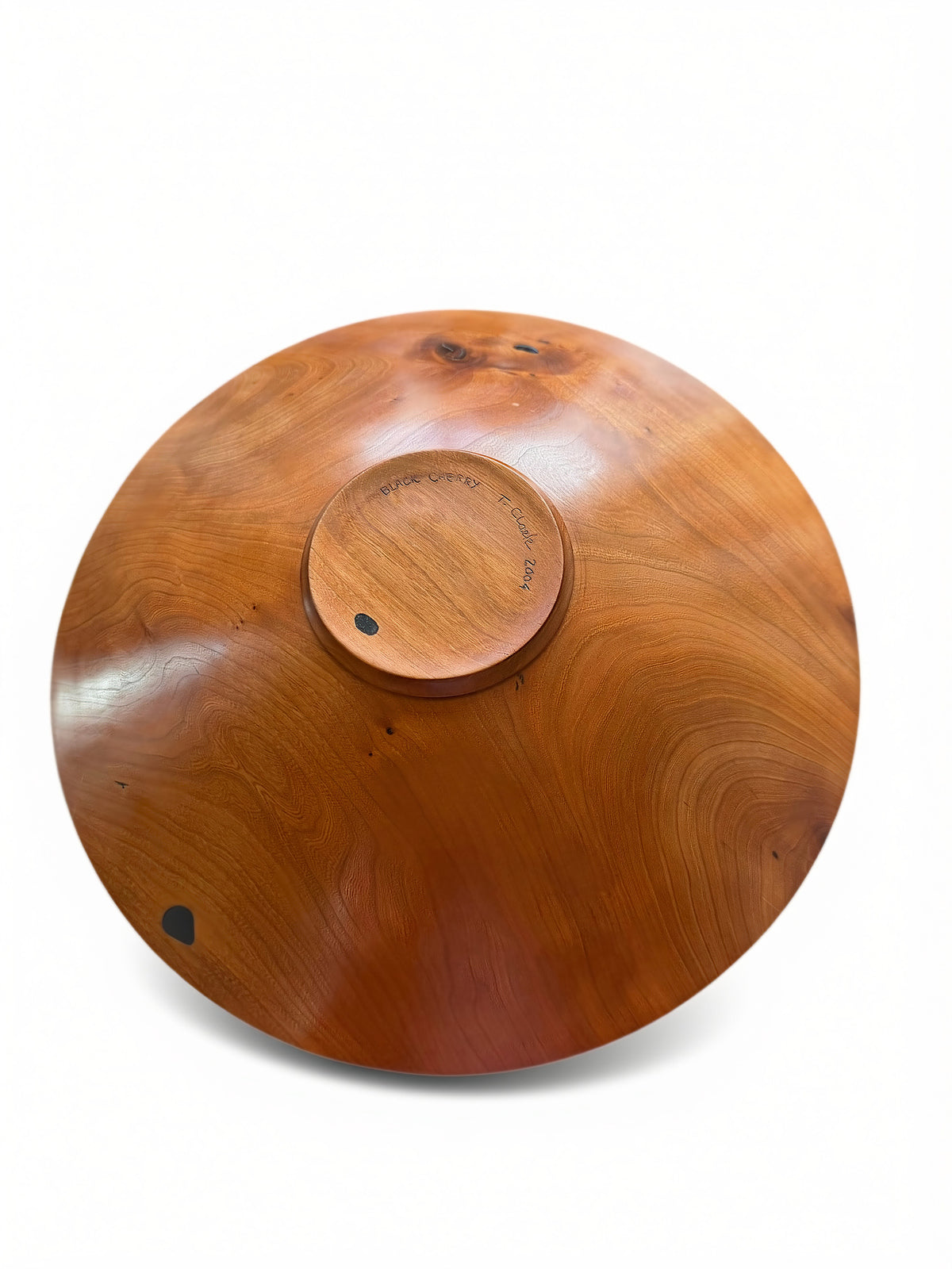 Cherrywood Bowl w/ Foot & Inlay in Bottom
