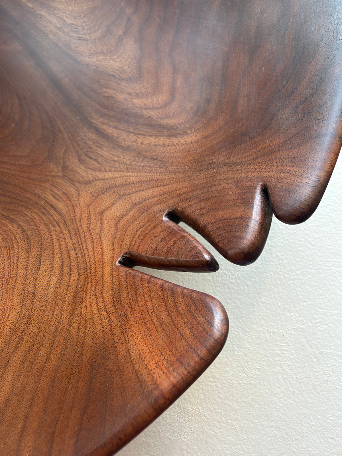 Black Walnut Bowl w/ Carved Rim & Butterfly Rim