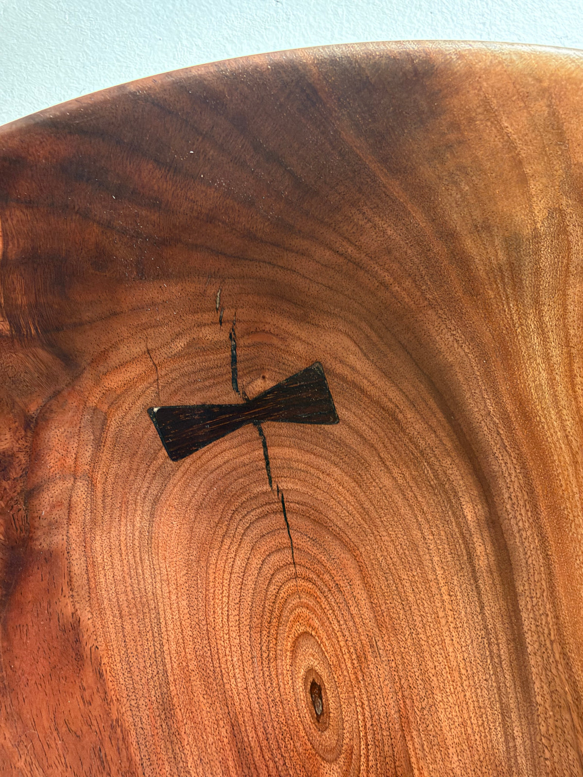 Black Walnut Bowl w/ Carved Rim & Butterfly Rim