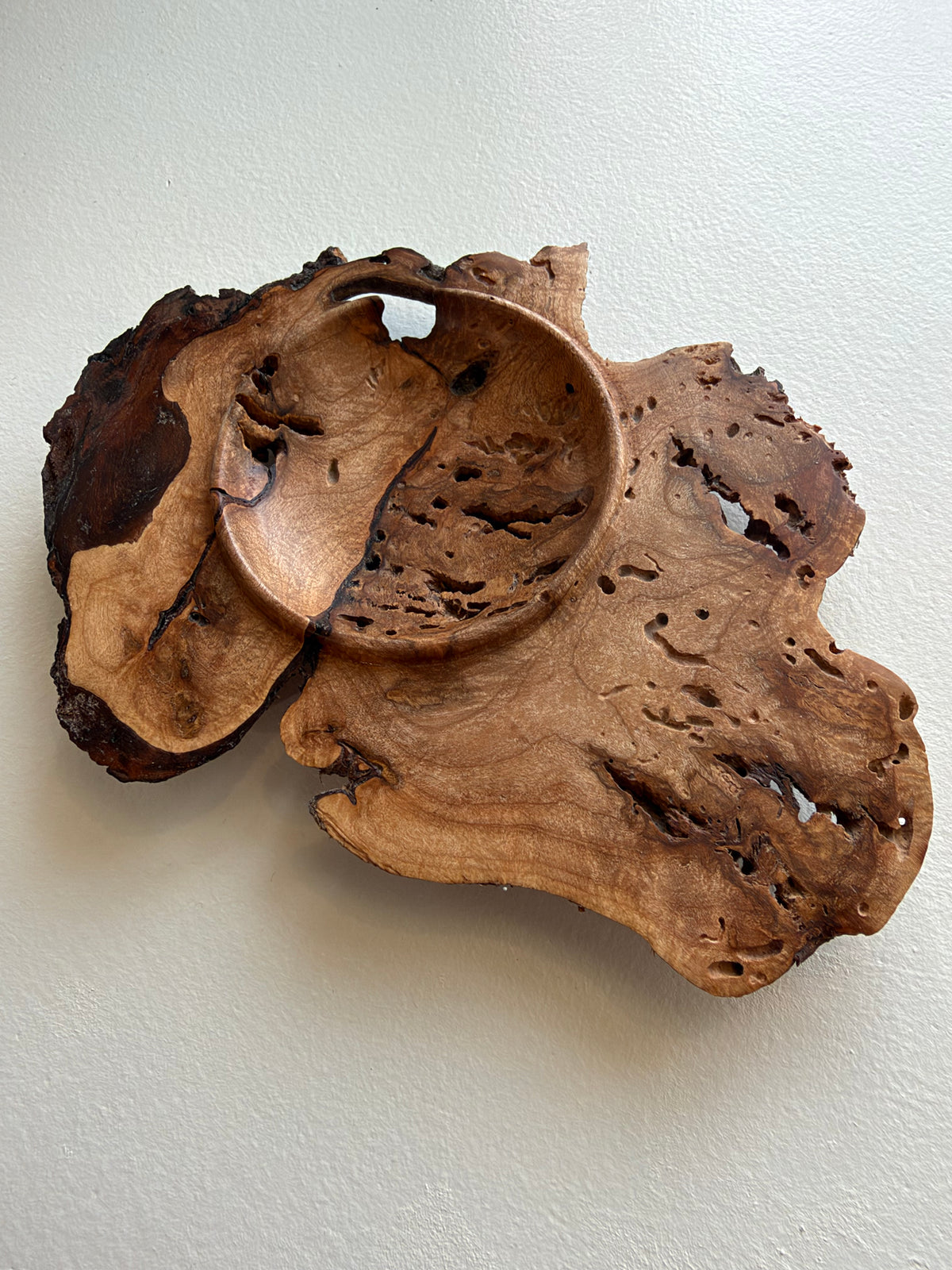 Maple Burl "Wormy" Dish w/ Live Edge