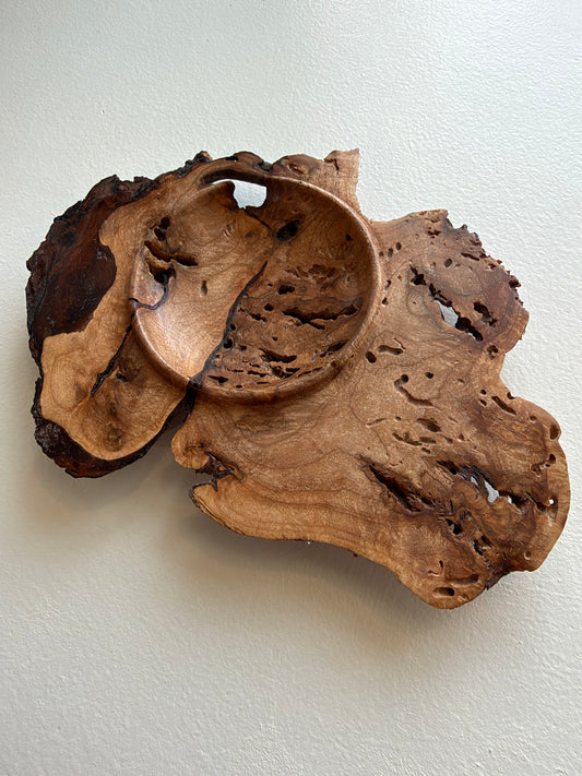 Maple Burl "Wormy" Dish w/ Live Edge
