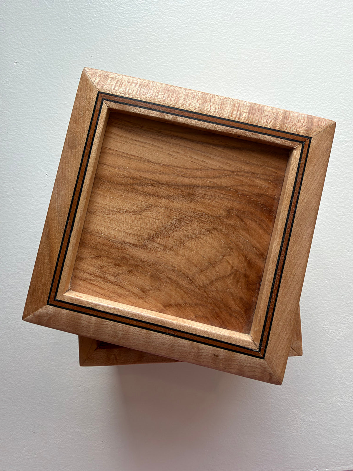 Birdseye Maple Square Box w/ Fitted Lid