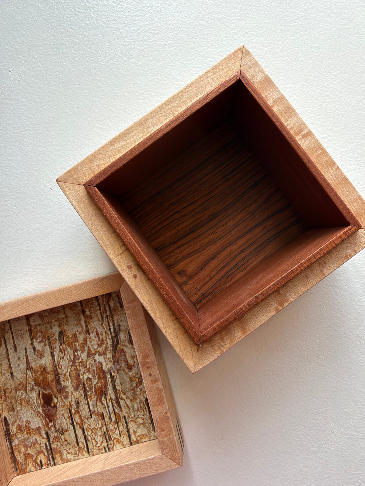 Birdseye Maple Square Box w/ Fitted Lid