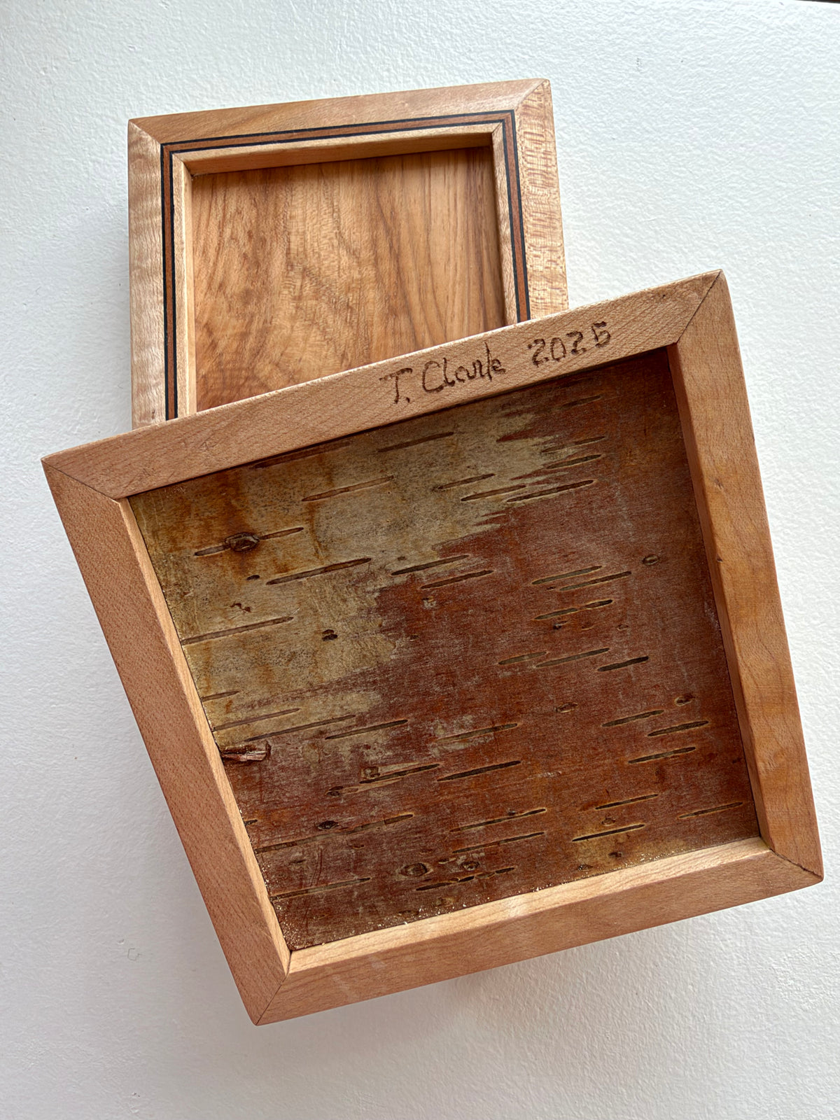Birdseye Maple Square Box w/ Fitted Lid