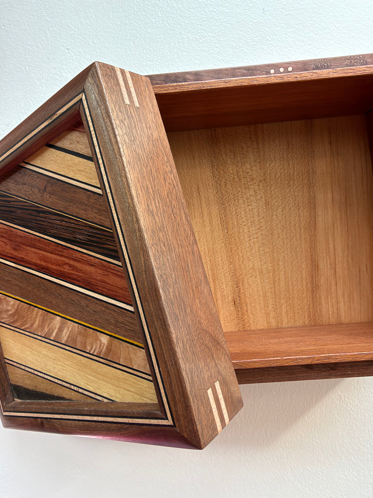 Walnut Square Box w/ Fitted Lid