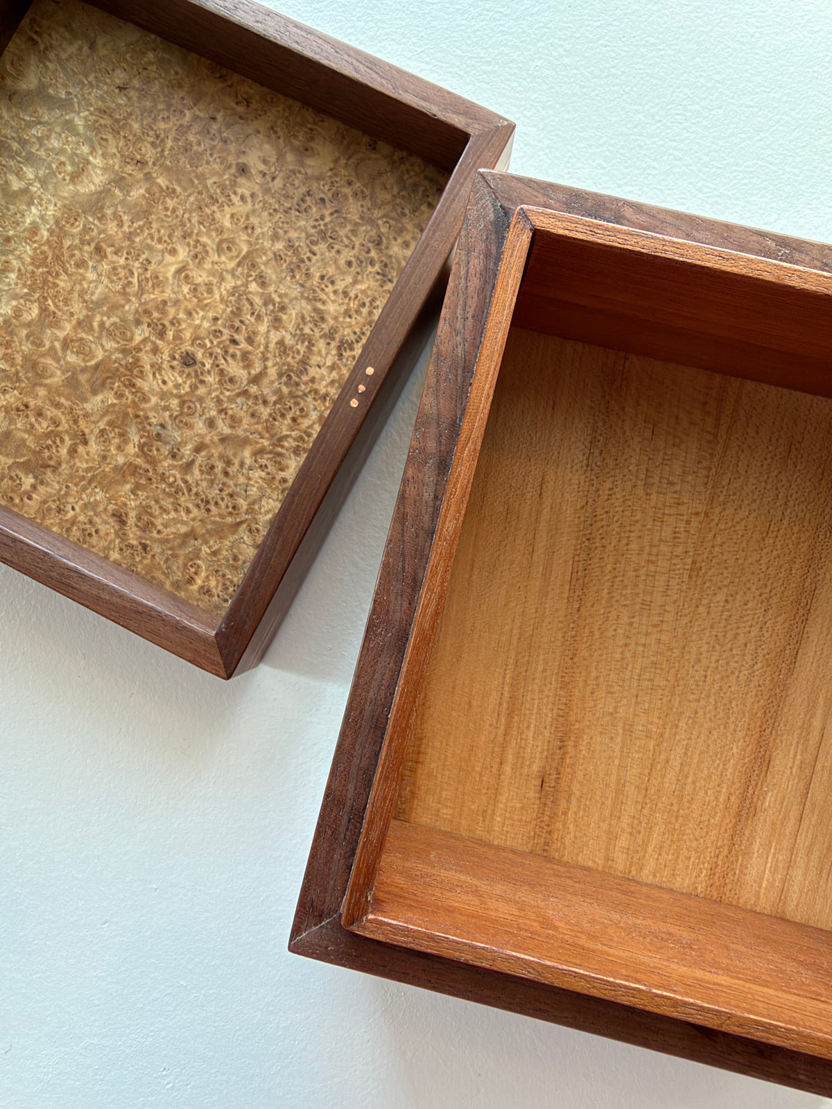 Walnut Square Box w/ Fitted Lid