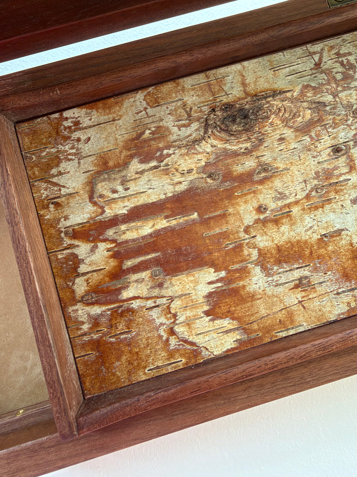 Black Walnut Jewelry Box w/ Birch Bark Tray