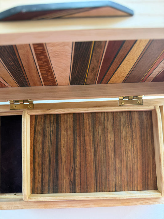 Elm Jewelry Box w/ Black Spline Joints