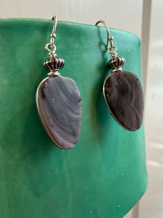 Leland Blue Rare Striped Gray Earrings