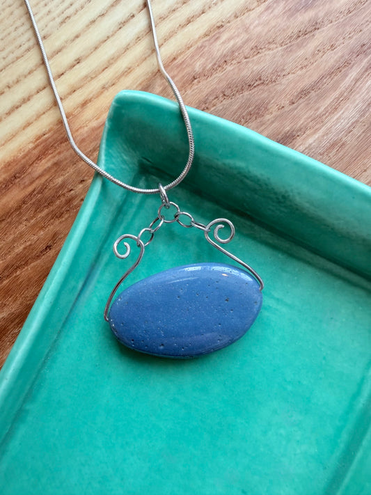 Leland Bluestone Pendant Sterling Necklace