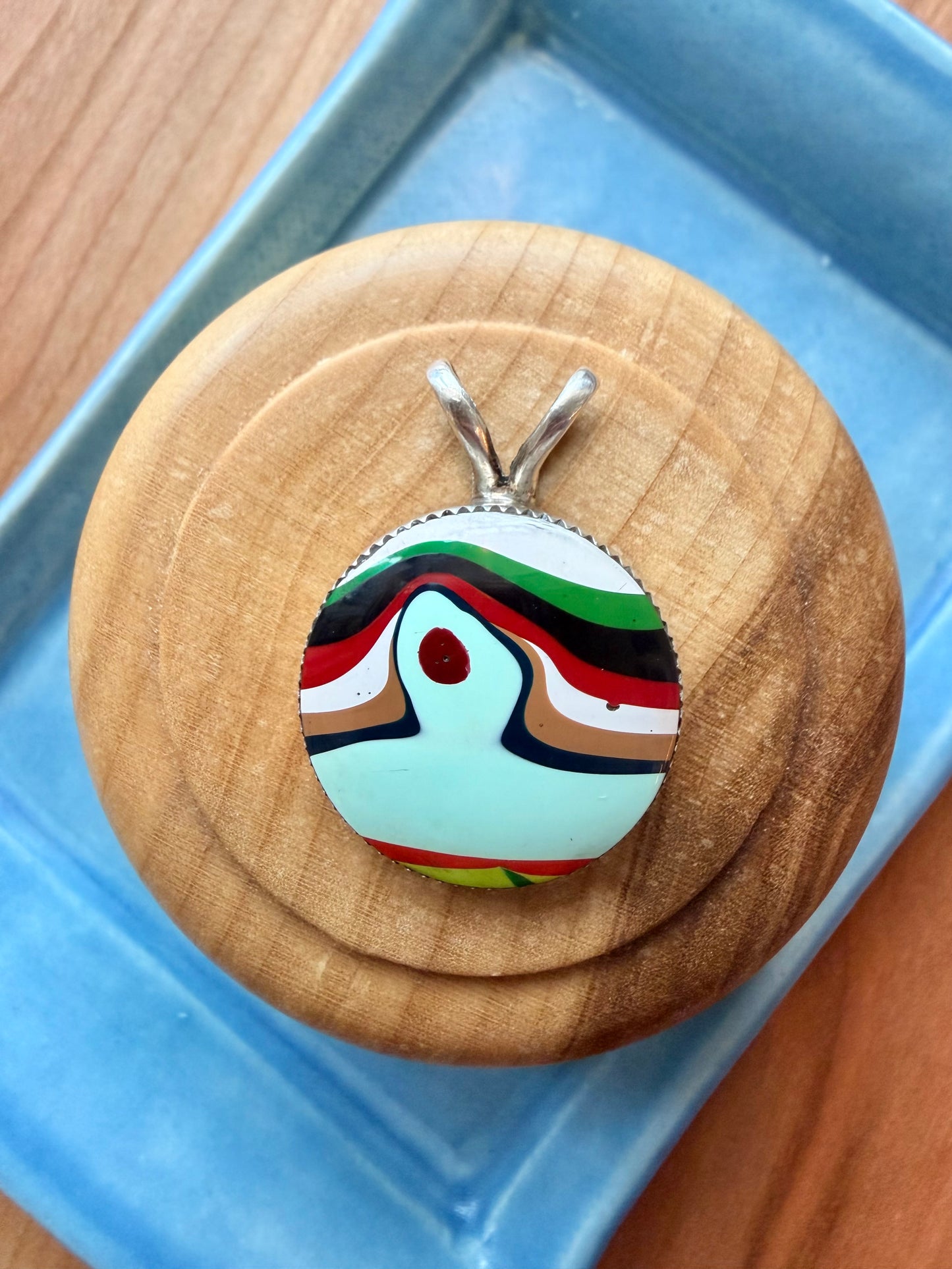 Sterling Silver Fordite Pendant - Fourwinds Boat Cadillac