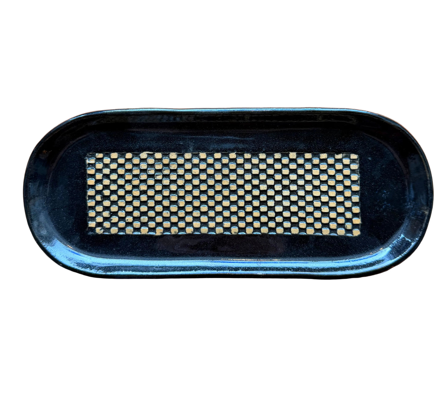 Ceramic Oval Tray - Black Design