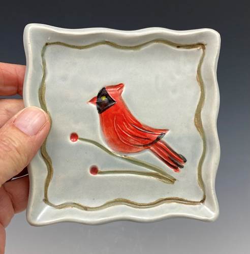 Square Cardinal Tray/Saucer - Pale Blue-Gray
