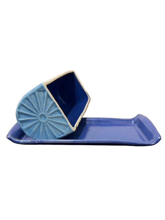 Butter Dish - Green & Blue