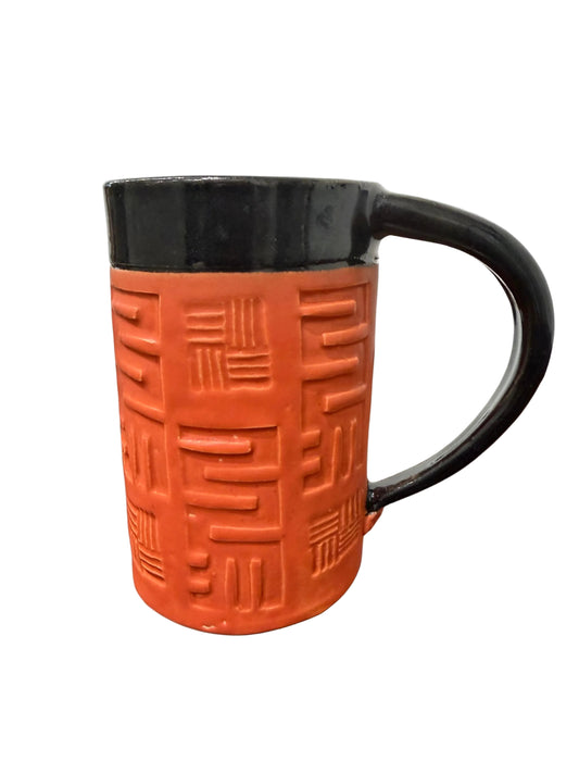 Orange & Black Ceramic Mug