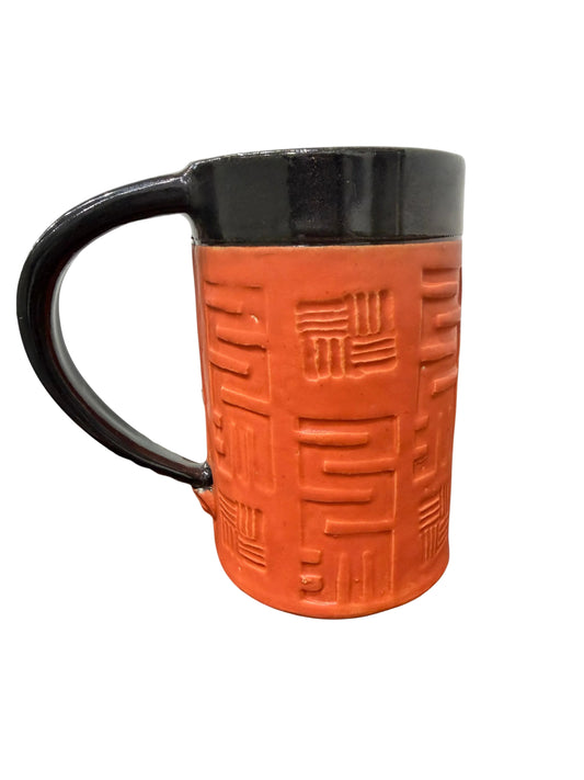 Orange & Black Ceramic Mug