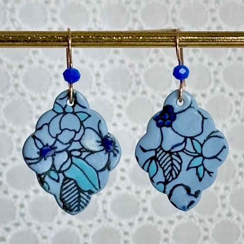 Apple Blossom Porcelain Earrings