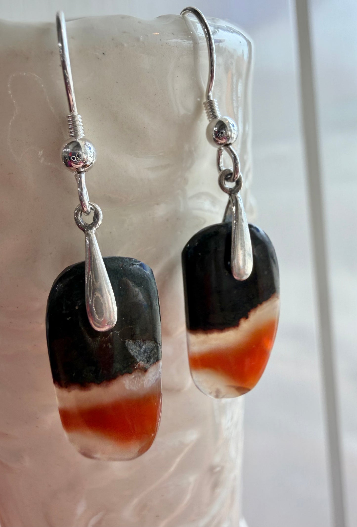 Lake Superior Agate Sterling Silver Earrings (Two Styles)