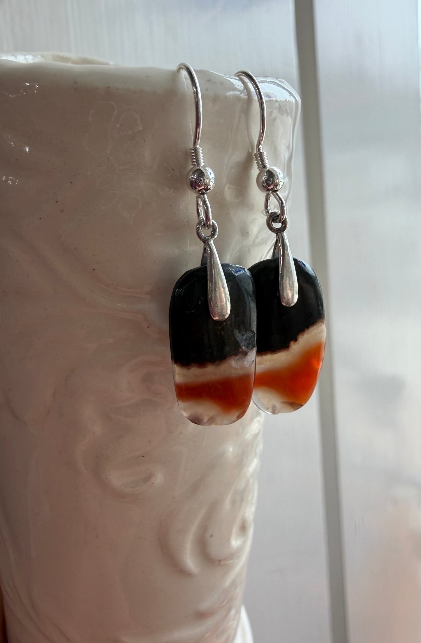 Lake Superior Agate Sterling Silver Earrings (Two Styles)