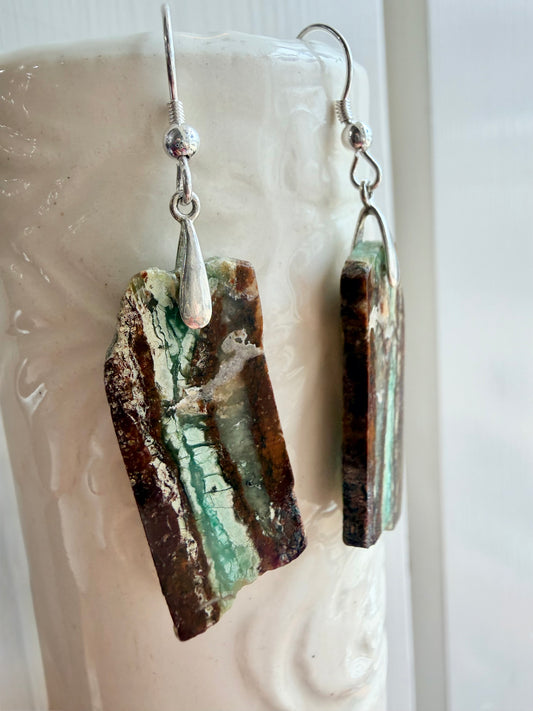 Chrysoprase Sterling Silver Earrings