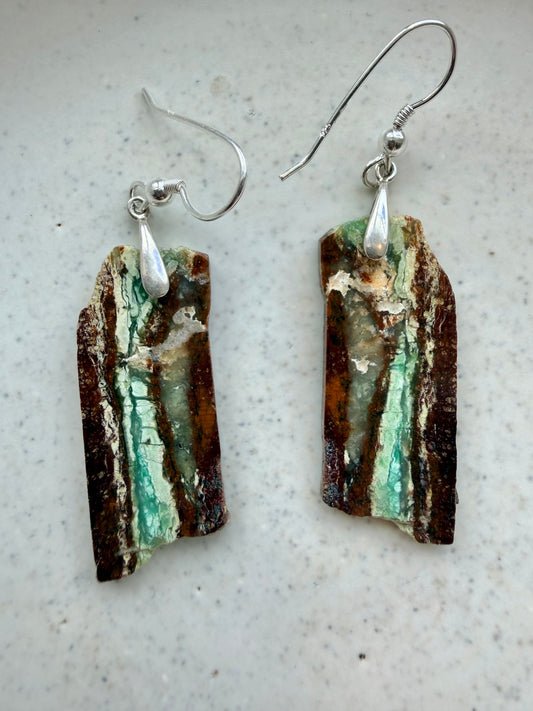 Chrysoprase Sterling Silver Earrings