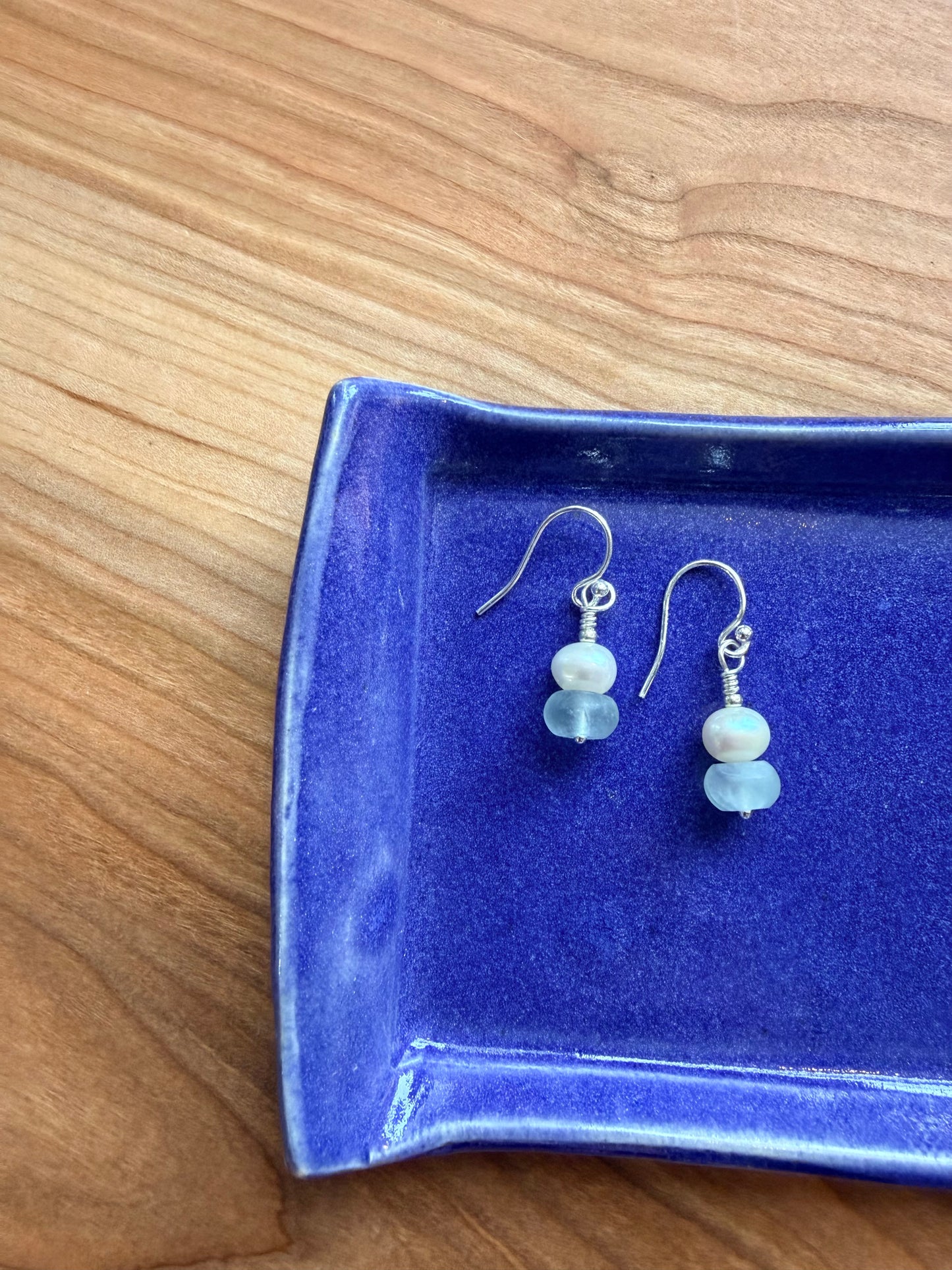 Fluorite Pearl Earrings