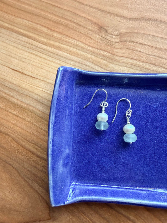 Fluorite Pearl Earrings