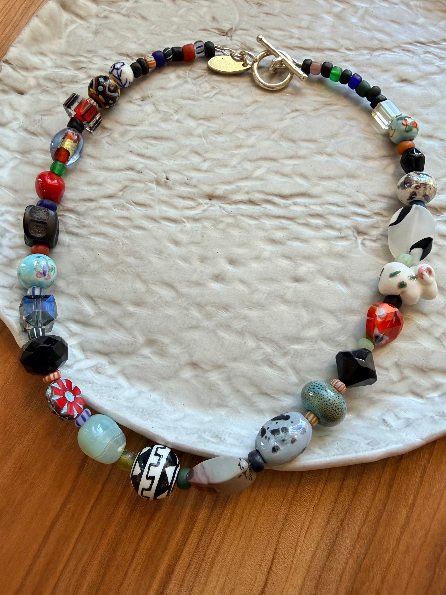 Colorful Necklace in Glass and Enamel