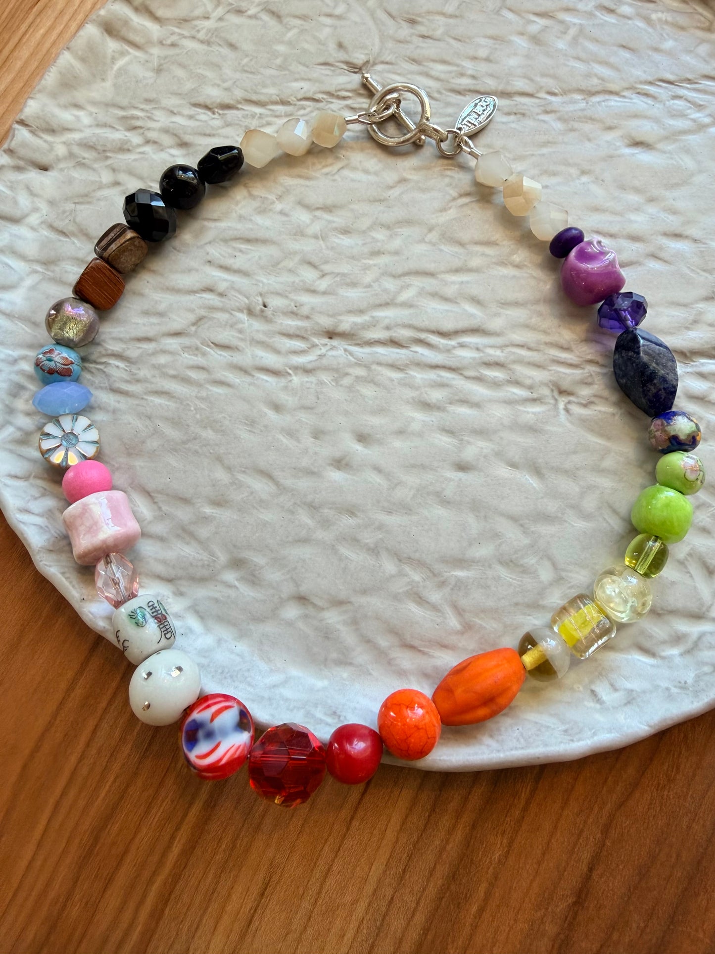 Colorful Necklace in Glass and Enamel
