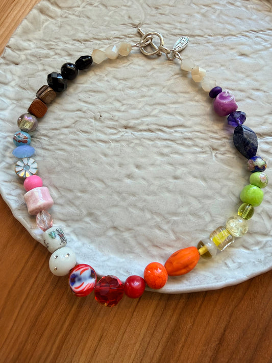 Colorful Necklace in Glass and Enamel