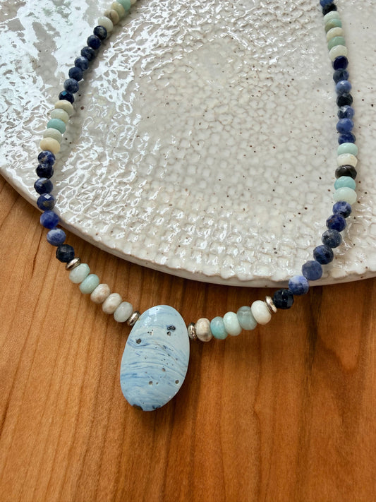 Beaded Necklace w/ Leland Blue