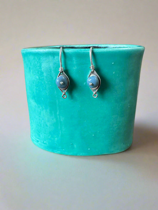 Leland Blue Button Earrings