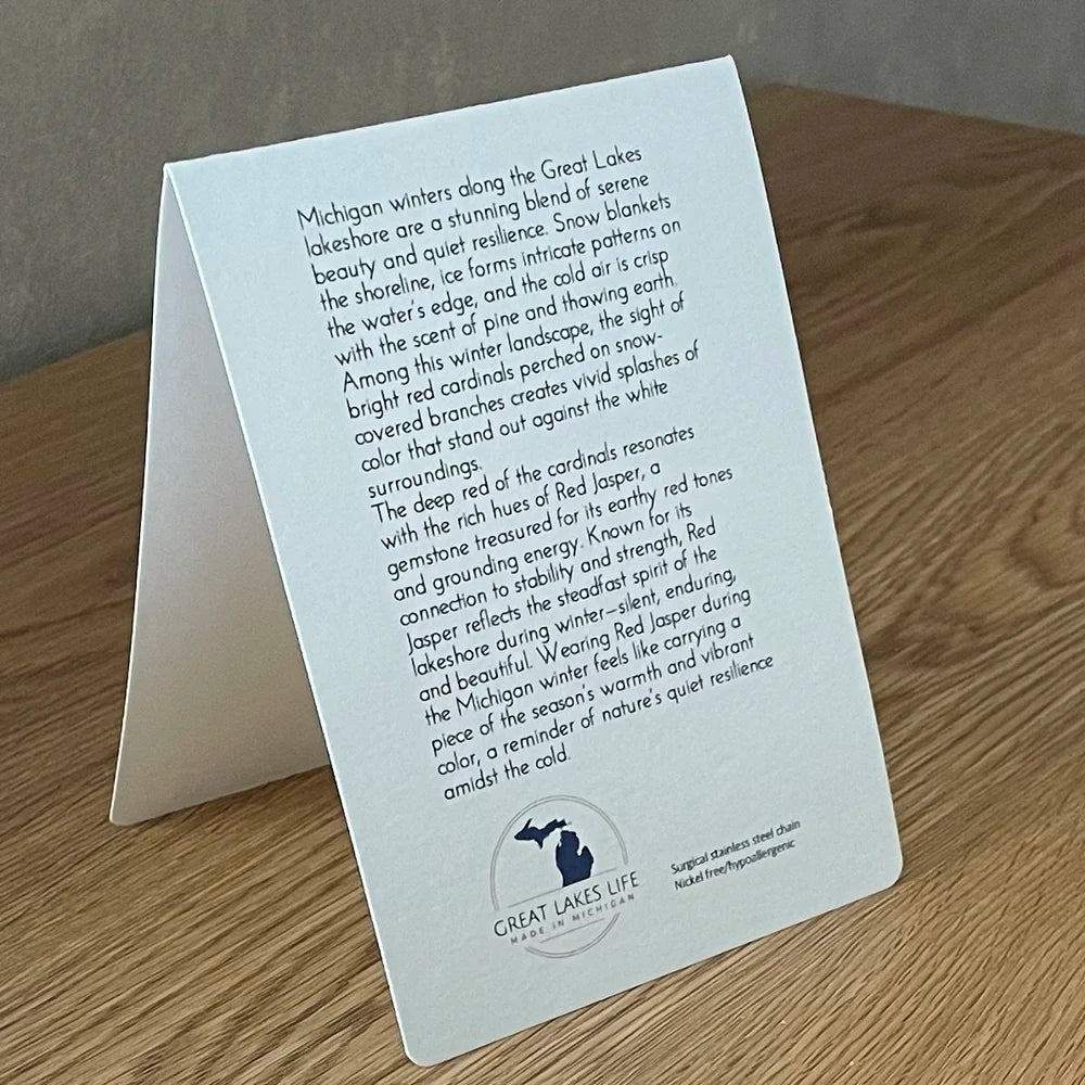 Winter Red Cardinal/Red Jasper Necklace