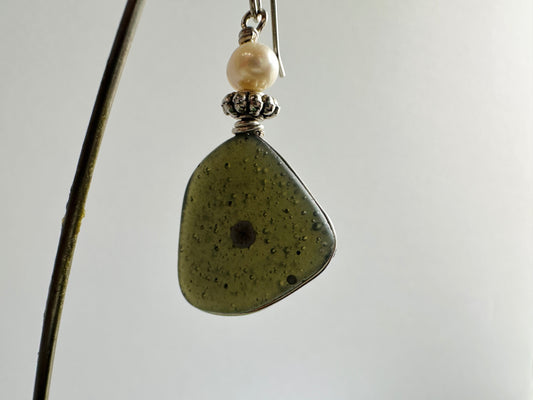 Leland Blue and Pearl "See-through" Earrings