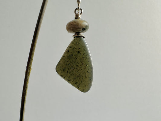 Leland Blue and Petoskey Stone "See-through" Earrings