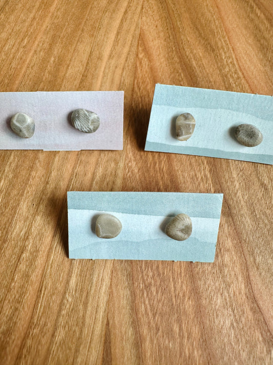 Petoskey Stone Post Earring