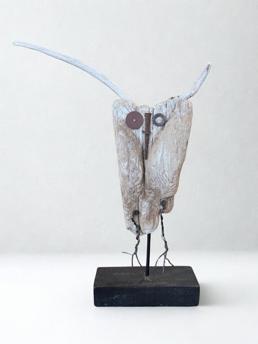 Gertie the Horned Owl Driftwood Sculpture - Standing