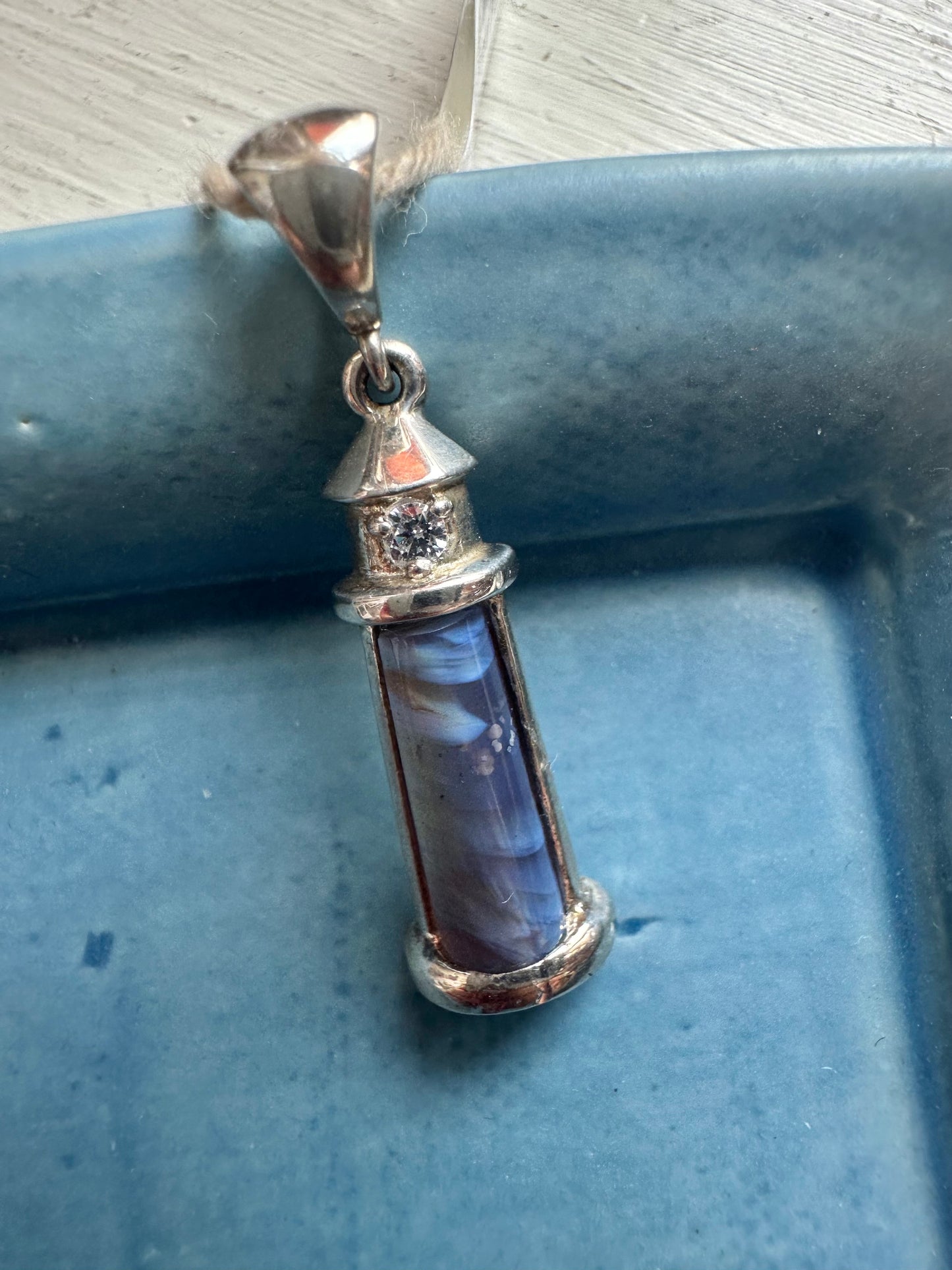 Leland Blue Stone and Silver Charms