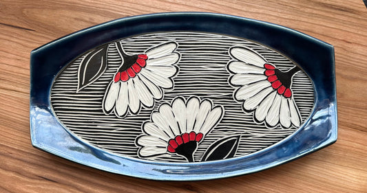 Ceramic Floral Tray