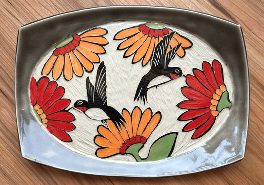 Ceramic Hummingbird Tray