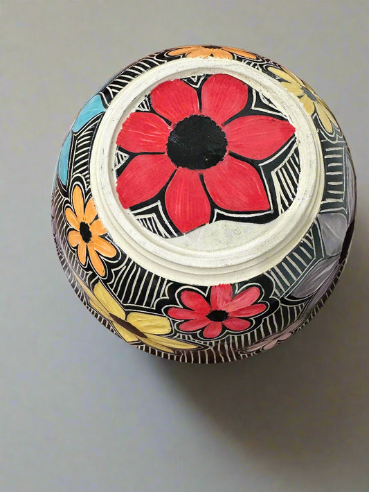 Handmade Rainbow Floral Bowl - Large