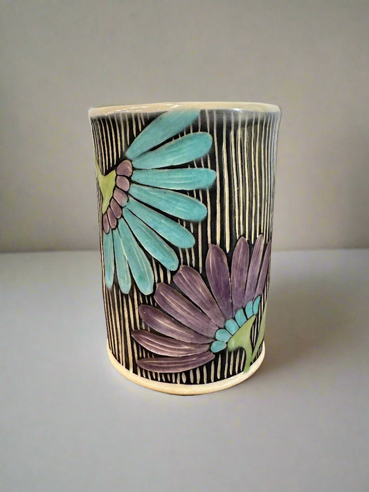 Ceramic Rainbow Floral Vase