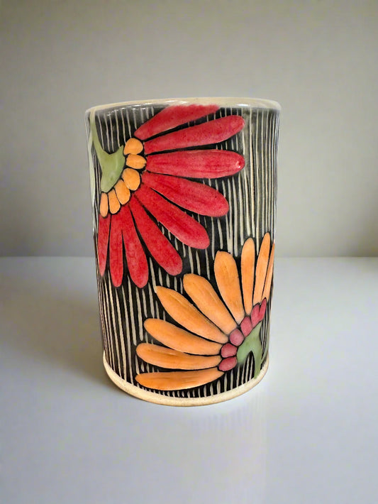 Ceramic Rainbow Floral Vase