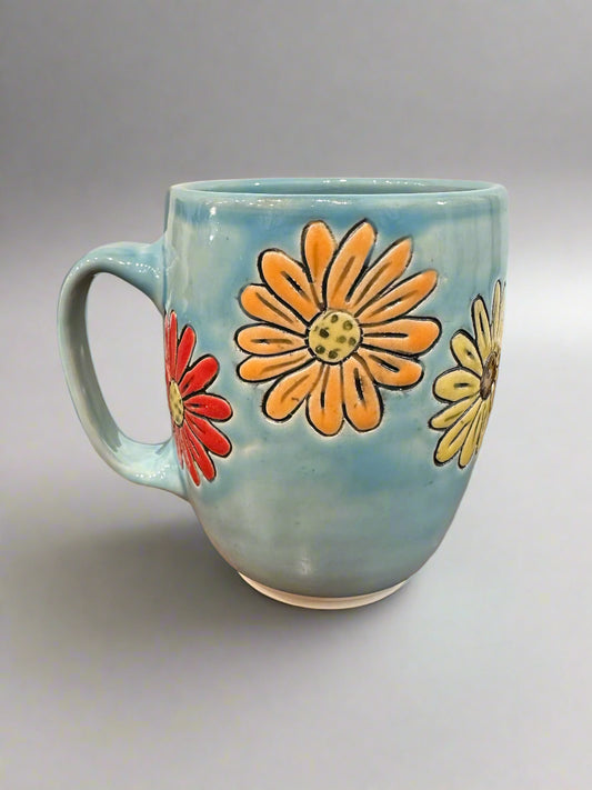 Rainbow Flowers Ceramic Mug