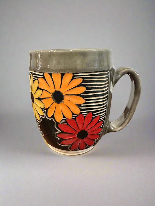 Rainbow Daisy Ceramic Mug